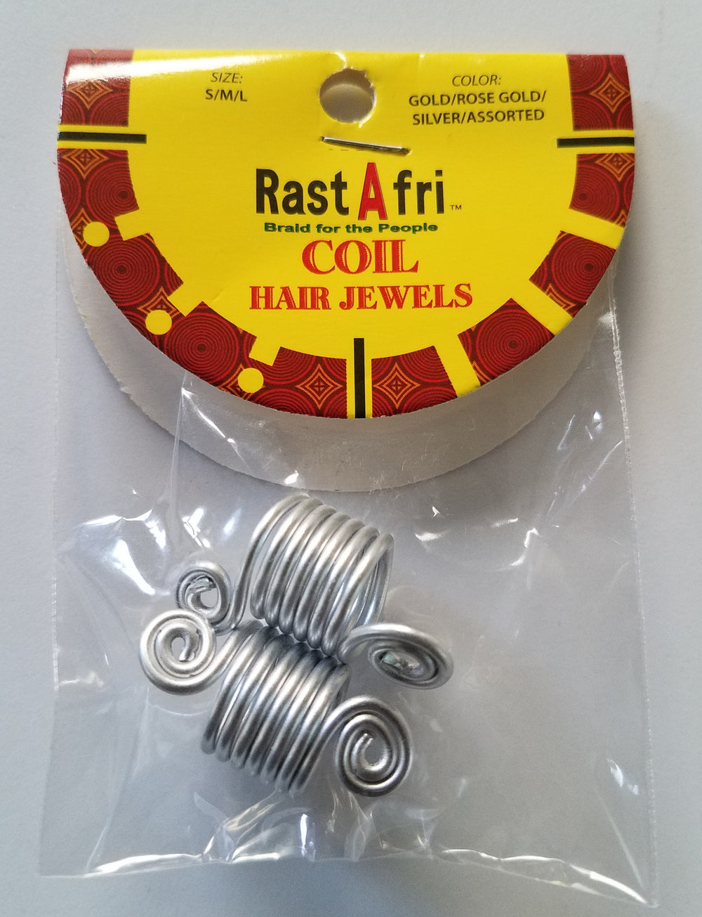 RastAfri Coil Hair Jewels Silver - Elise Beauty Supply