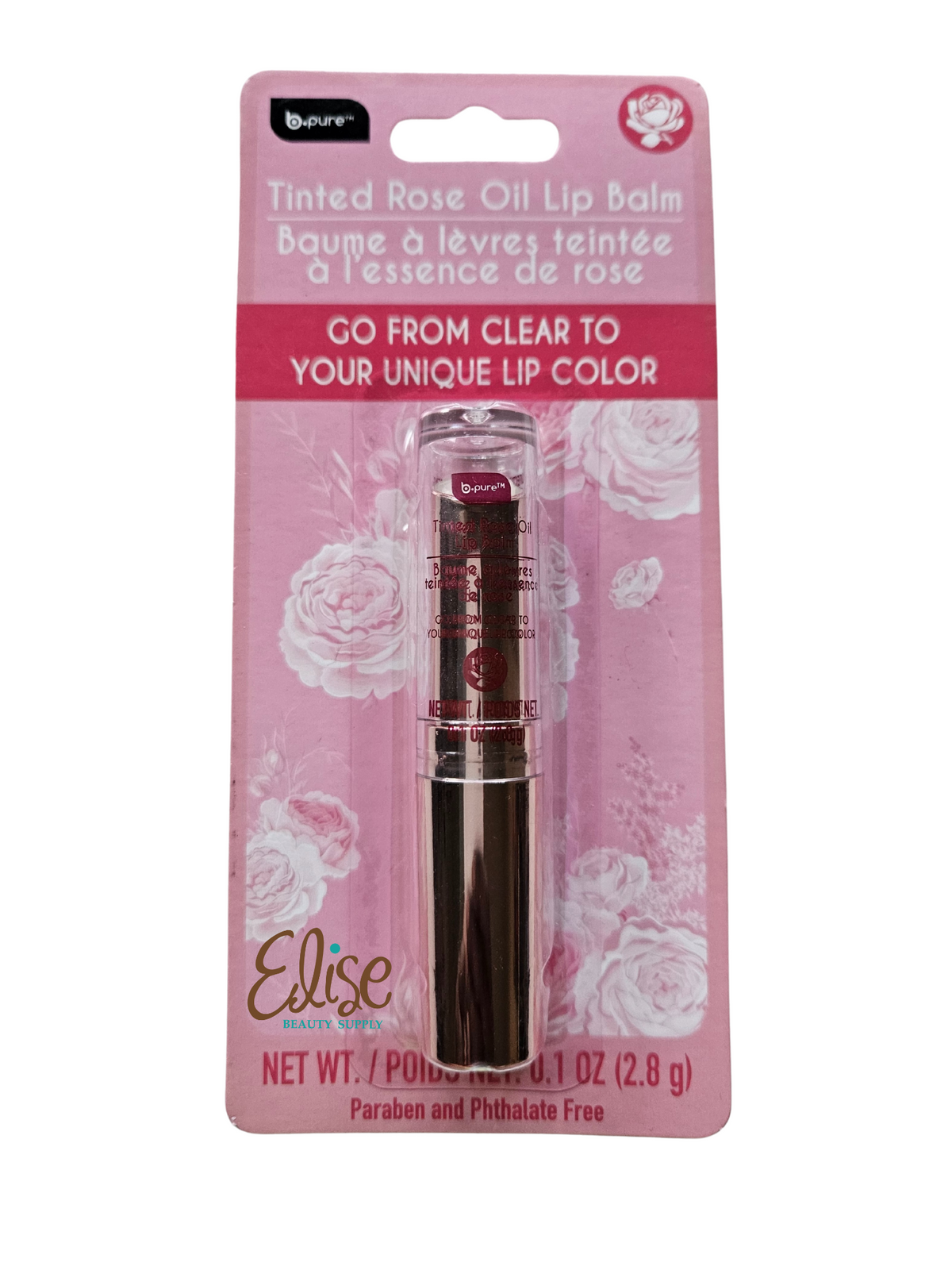 B pure Tinted Rose Oil Lip Balm