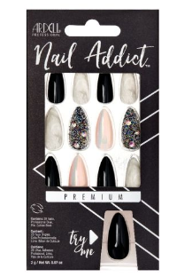 Press on nails Ardell Nails black diamonds marble
