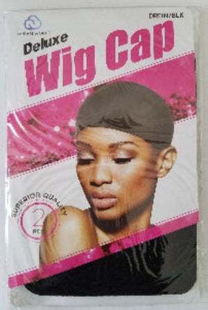 Black Deluxe Wig Stocking Cap 2 pcs. - Elise Beauty Supply