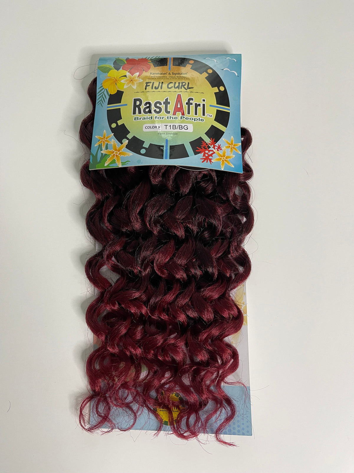 RastAfri Fiji Curl Crochet Braids 1B/Burgundy
