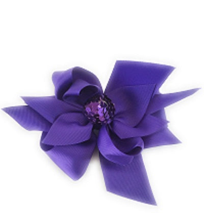 Girl's Purple Hair Bow Sequin Ball - Elise Beauty Supply