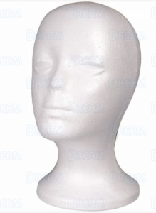 Styrofoam Mannequin Hair Styling Head