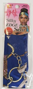 Blue silky edge scarf