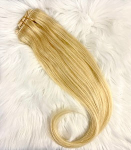 human hair clip-ins 8 pcs, 22 inches Blonde